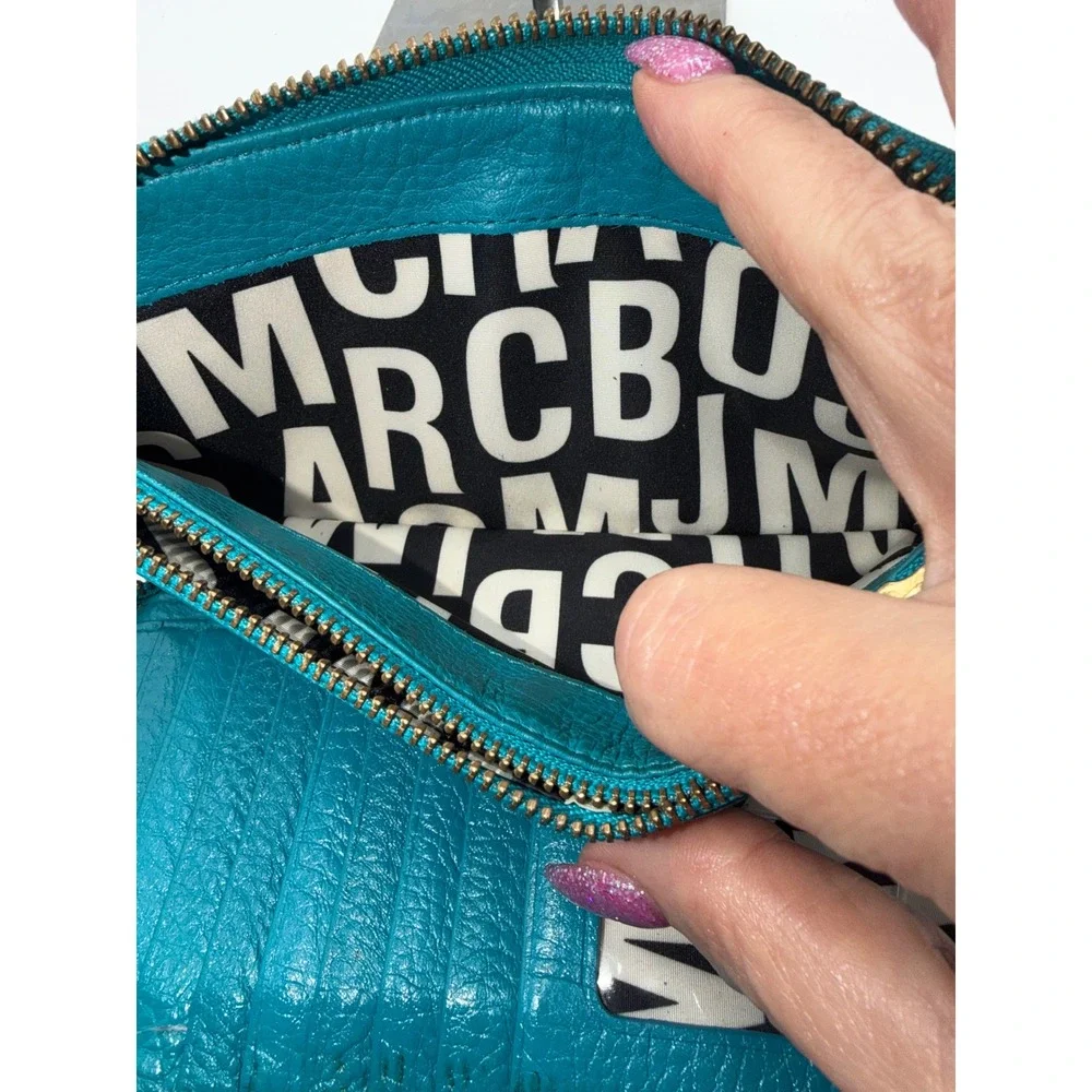 Marc by Marc Jacobs Standard Supply Navy Teal Leather Zip Around Wallet